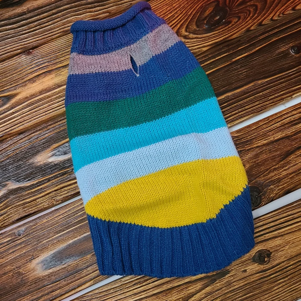 Youly The Artist Colorful Striped Small Dog Sweater